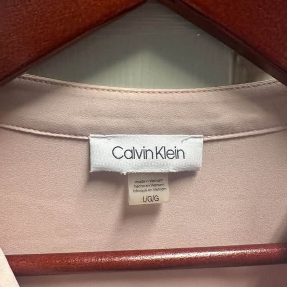 Calvin Klein Ruffle Front Pintuck Blouse - Picture 2 of 3